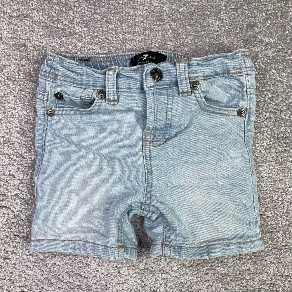 7 For All Mankind Shorts Baby 18 Months Blue Light Wash Elastic Waist